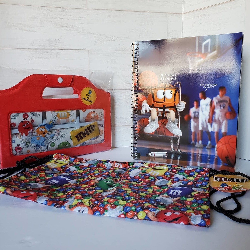 M & M's Chocolate Candies Book stickers and bag set